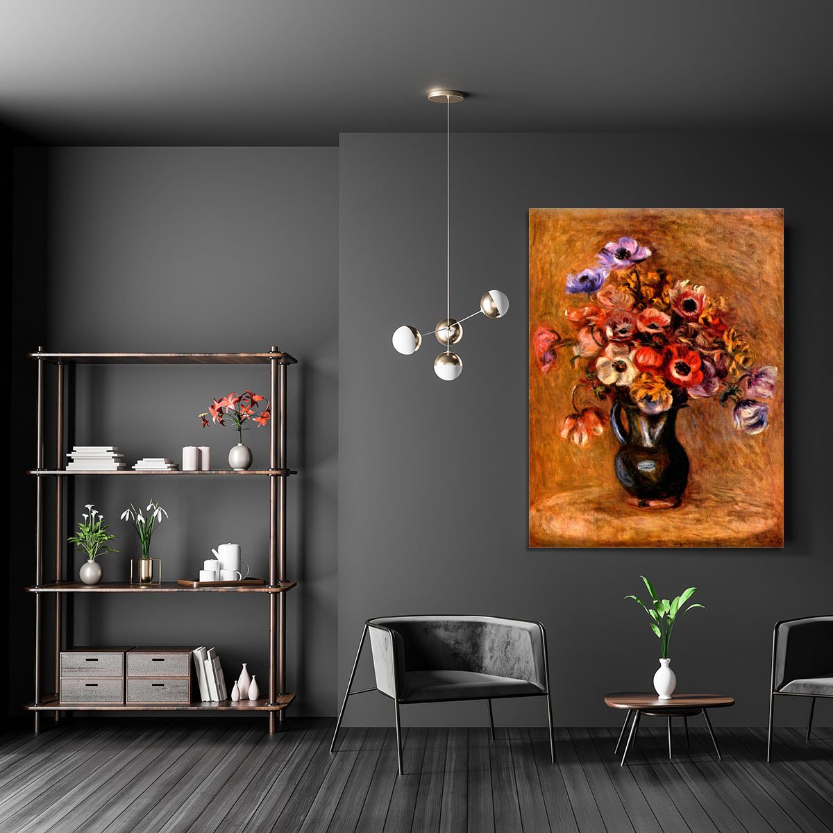 Still life with anemones by Renoir Canvas Print or Poster