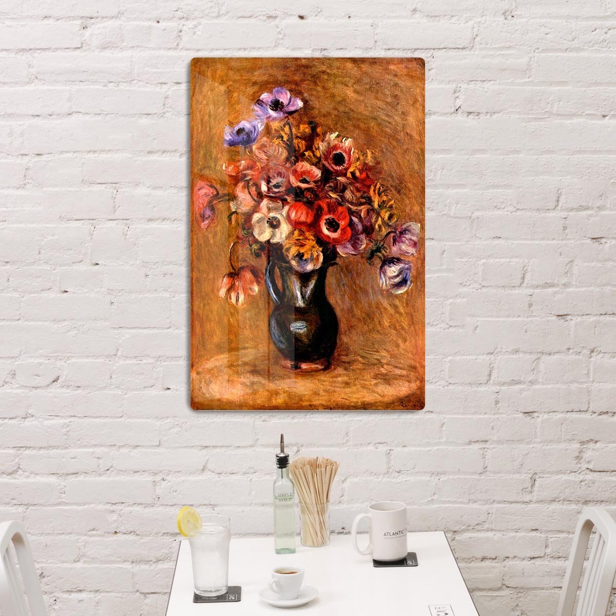 Still life with anemones by Renoir HD Metal Print
