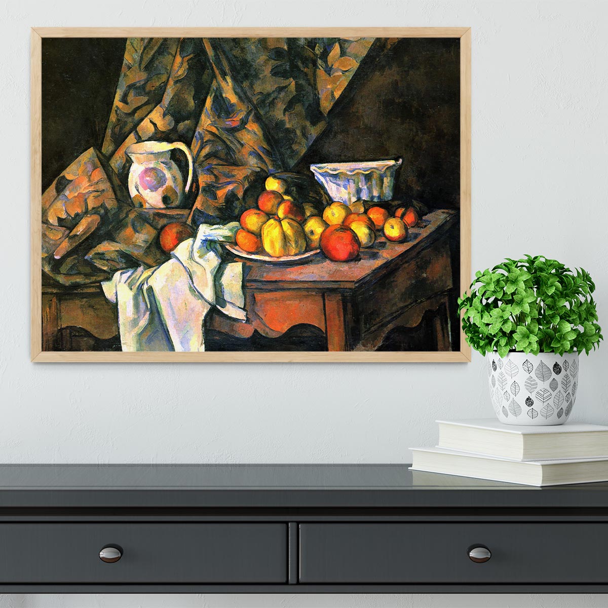 Still life with apples and peaches by Cezanne Framed Print - Canvas Art Rocks - 4