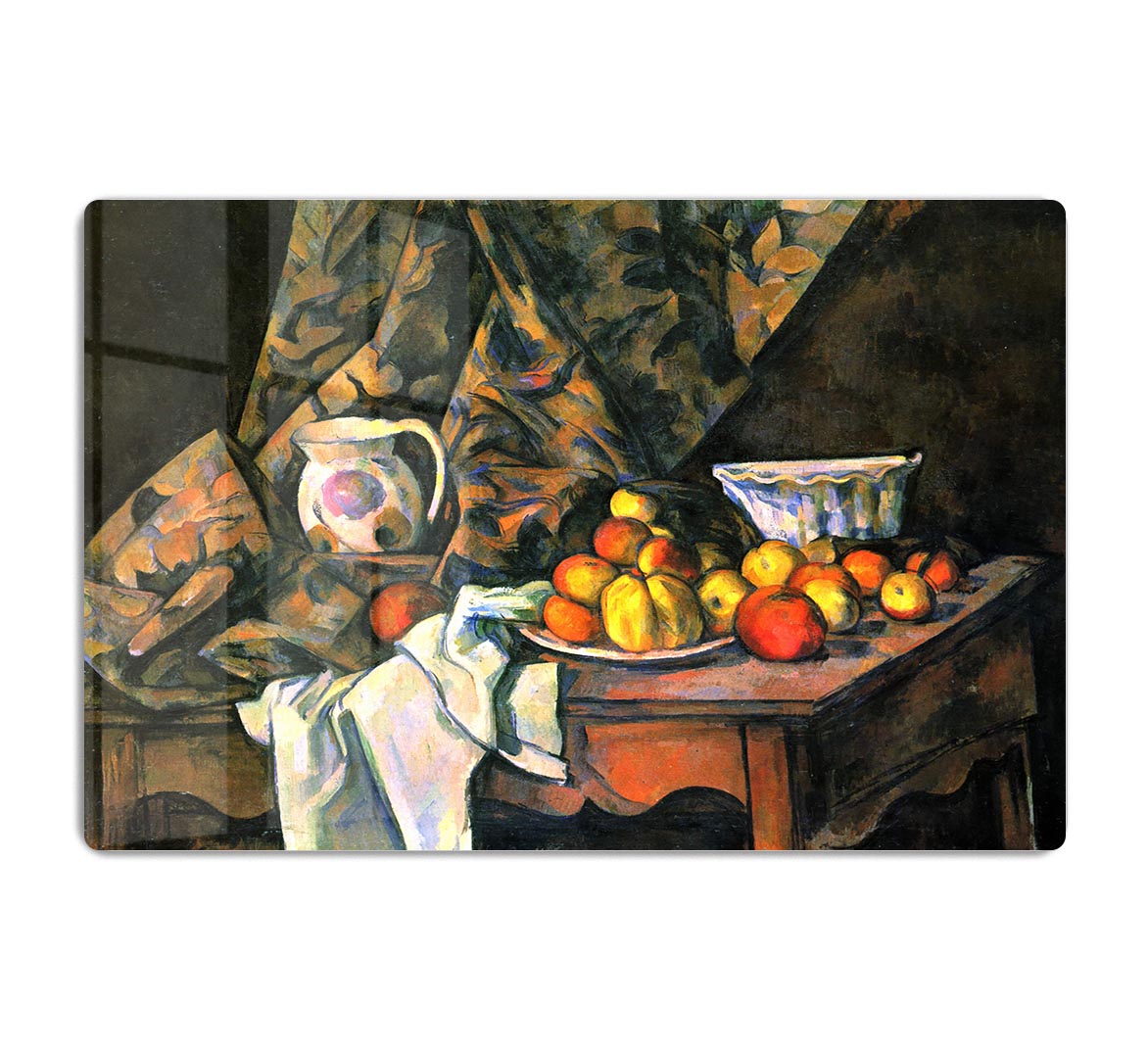 Still life with apples and peaches by Cezanne Acrylic Block - Canvas Art Rocks - 1