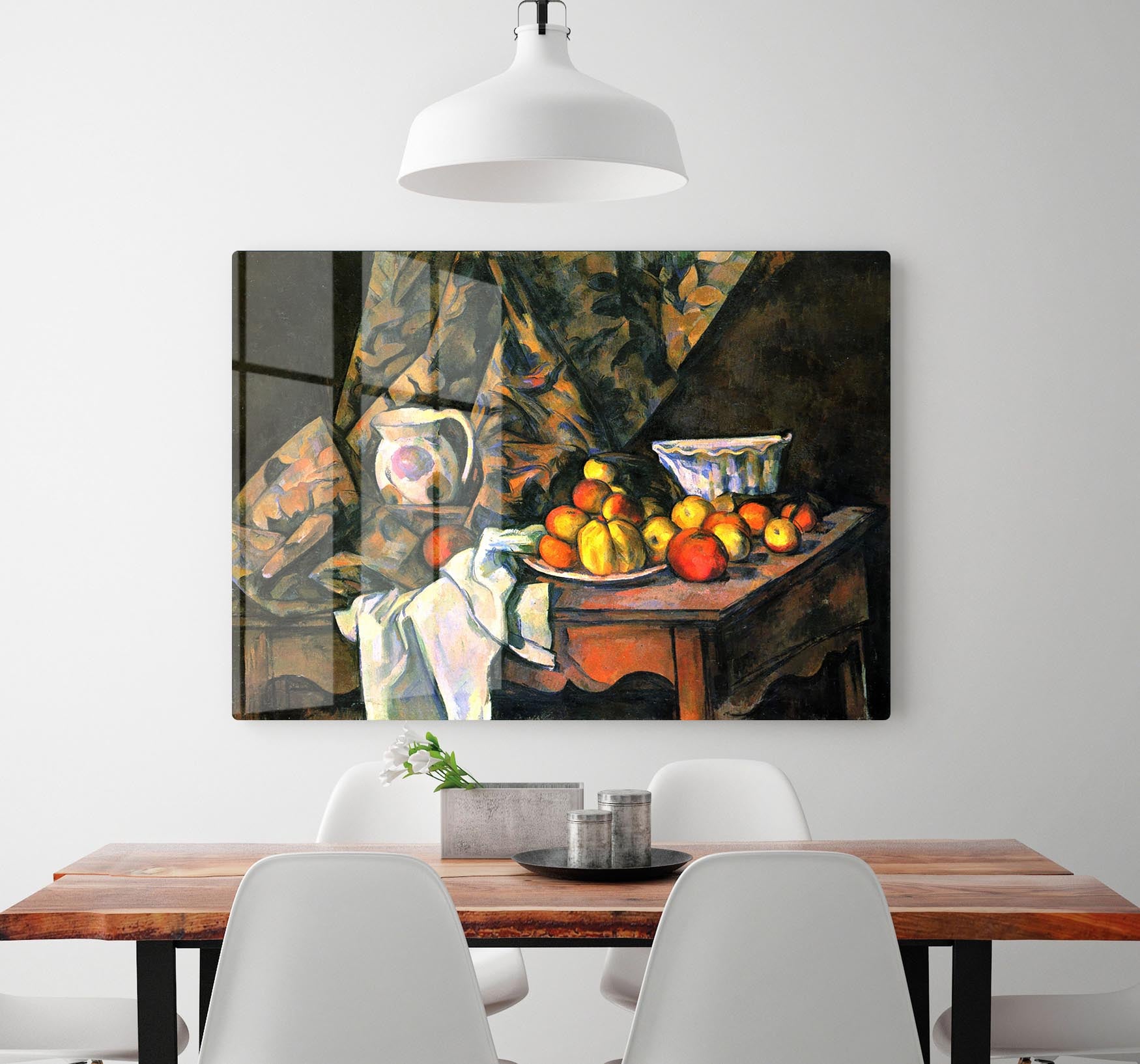 Still life with apples and peaches by Cezanne Acrylic Block - Canvas Art Rocks - 2