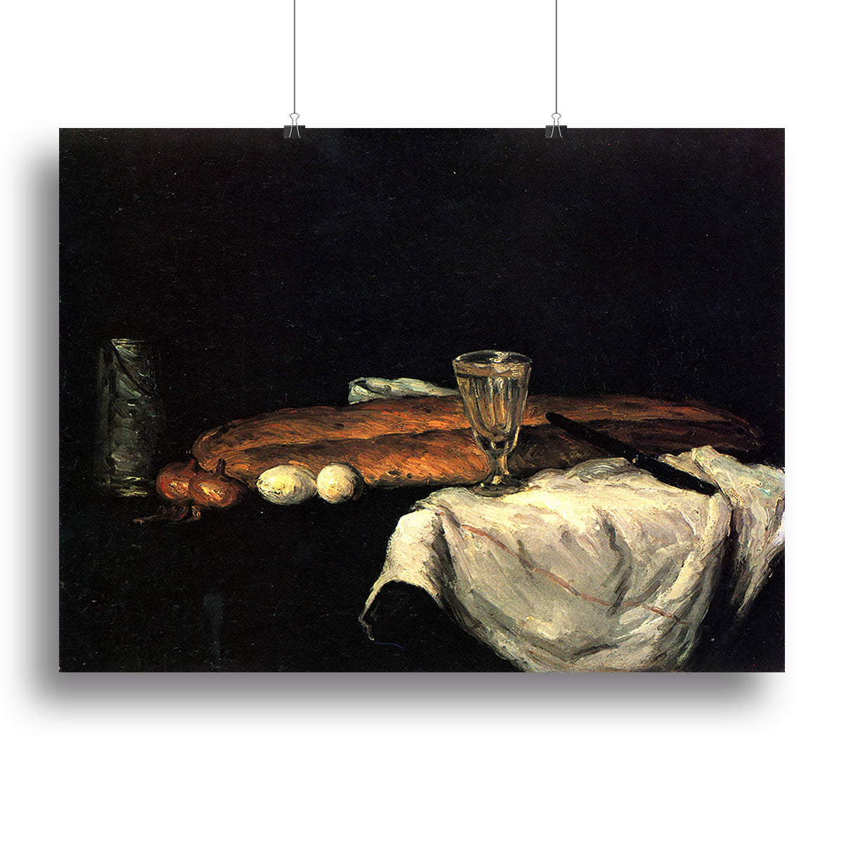 Still life with bread and eggs by Cezanne Canvas Print or Poster - Canvas Art Rocks - 2