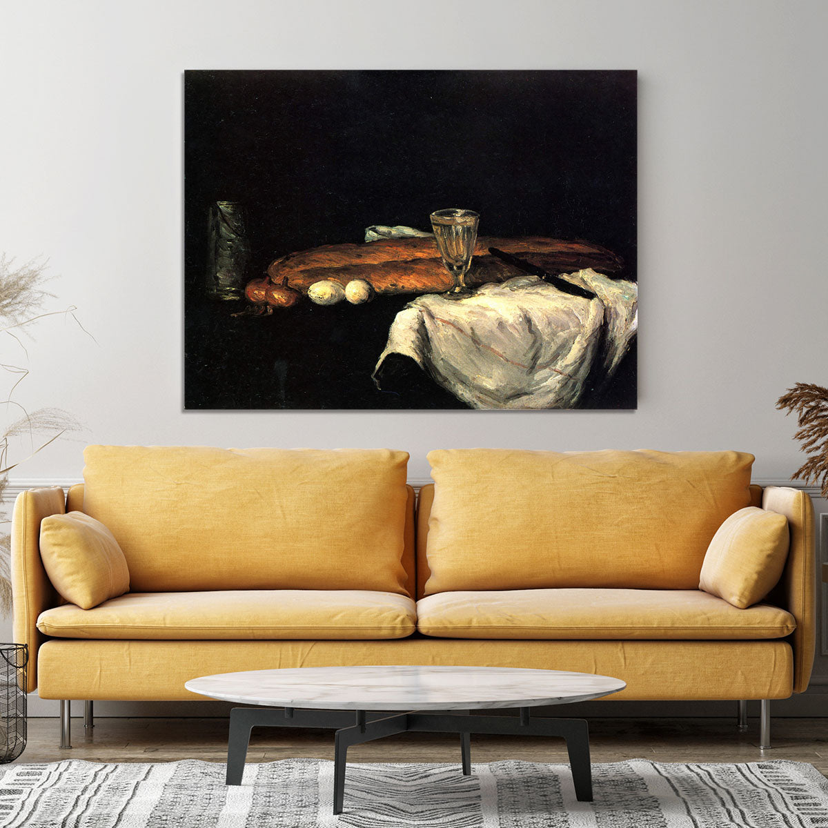 Still life with bread and eggs by Cezanne Canvas Print or Poster - Canvas Art Rocks - 4
