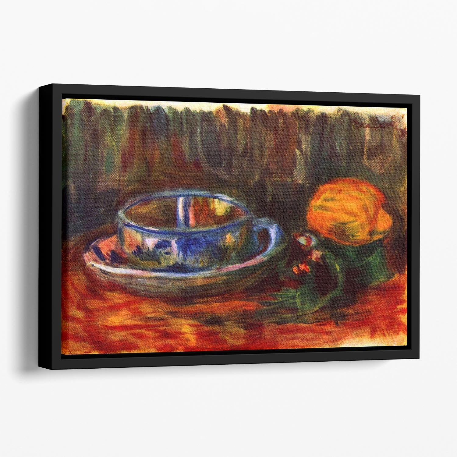 Still life with cup by Renoir Floating Framed Canvas