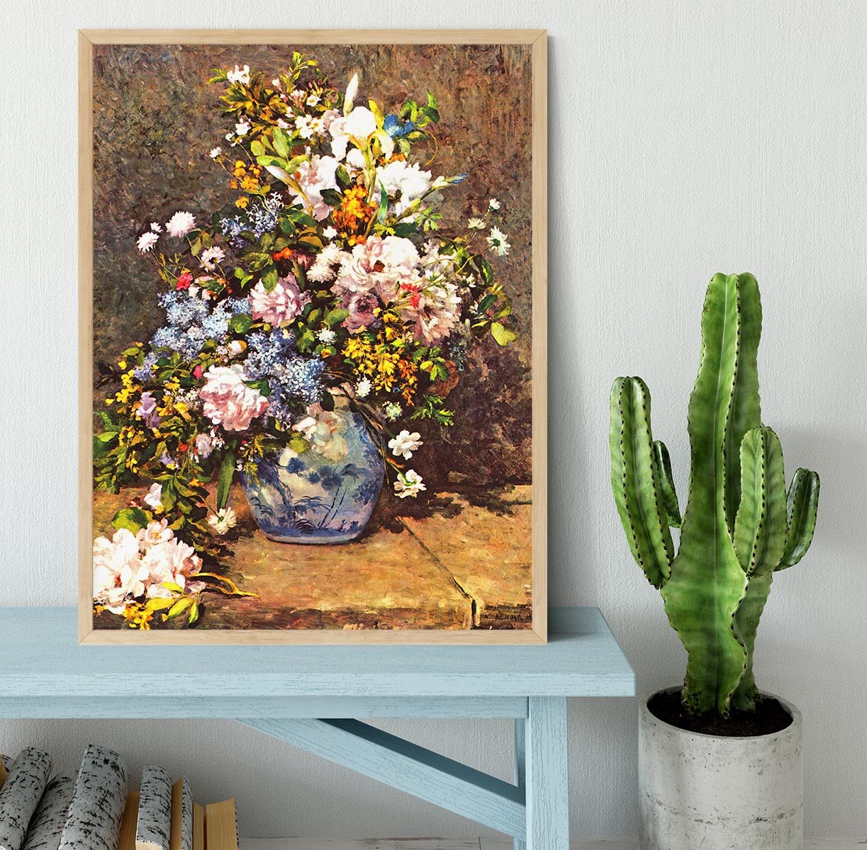 Still life with large vase by Renoir Framed Print - Canvas Art Rocks - 4