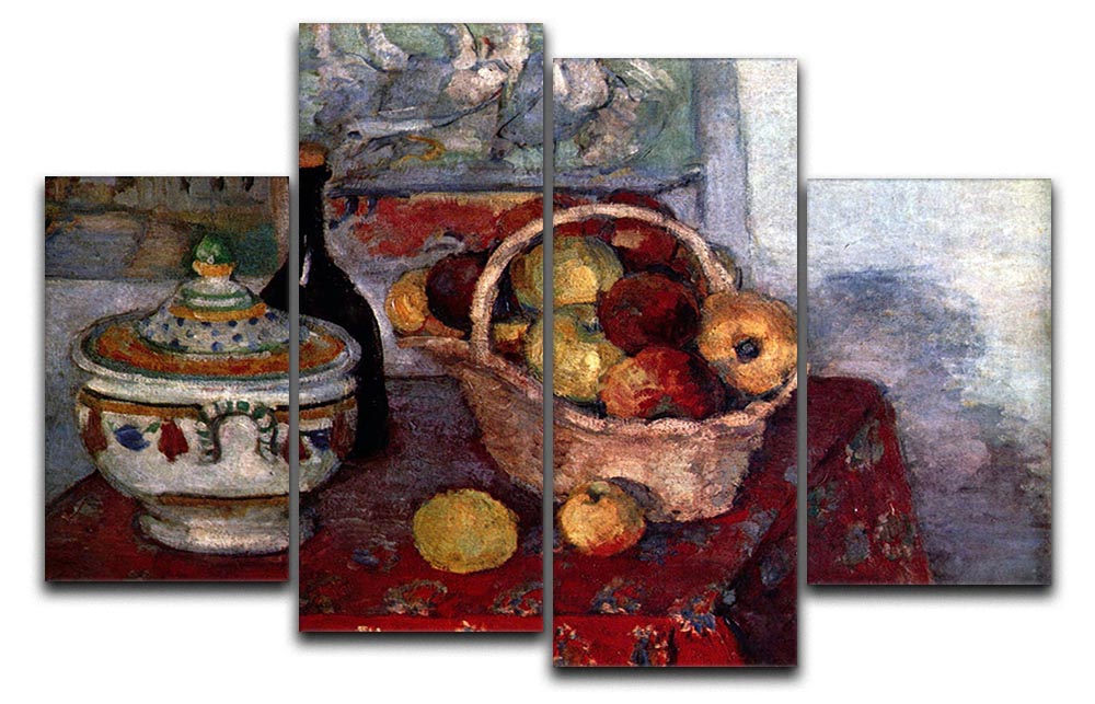 Still life with soup tureen by Cezanne 4 Split Panel Canvas - Canvas Art Rocks - 1