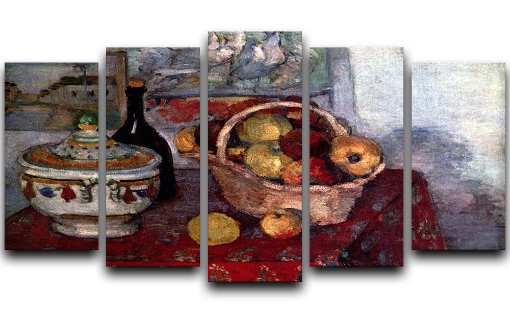 Still life with soup tureen by Cezanne 5 Split Panel Canvas - Canvas Art Rocks - 1