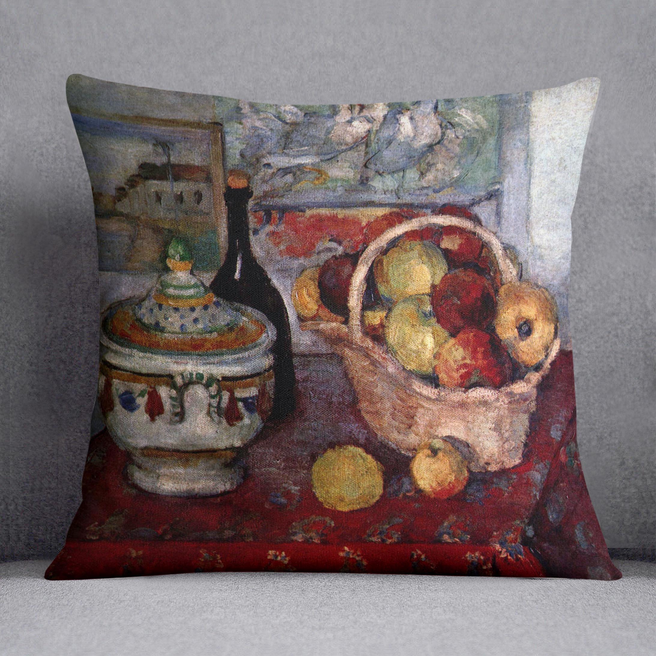 Still life with soup tureen by Cezanne Cushion - Canvas Art Rocks - 1