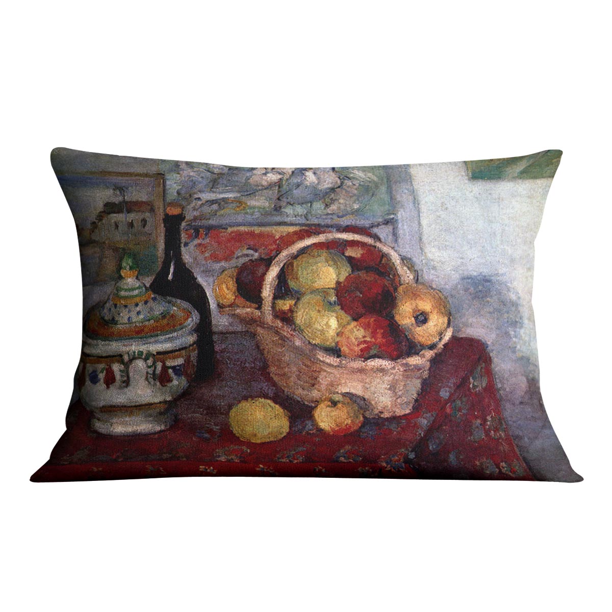 Still life with soup tureen by Cezanne Cushion - Canvas Art Rocks - 4