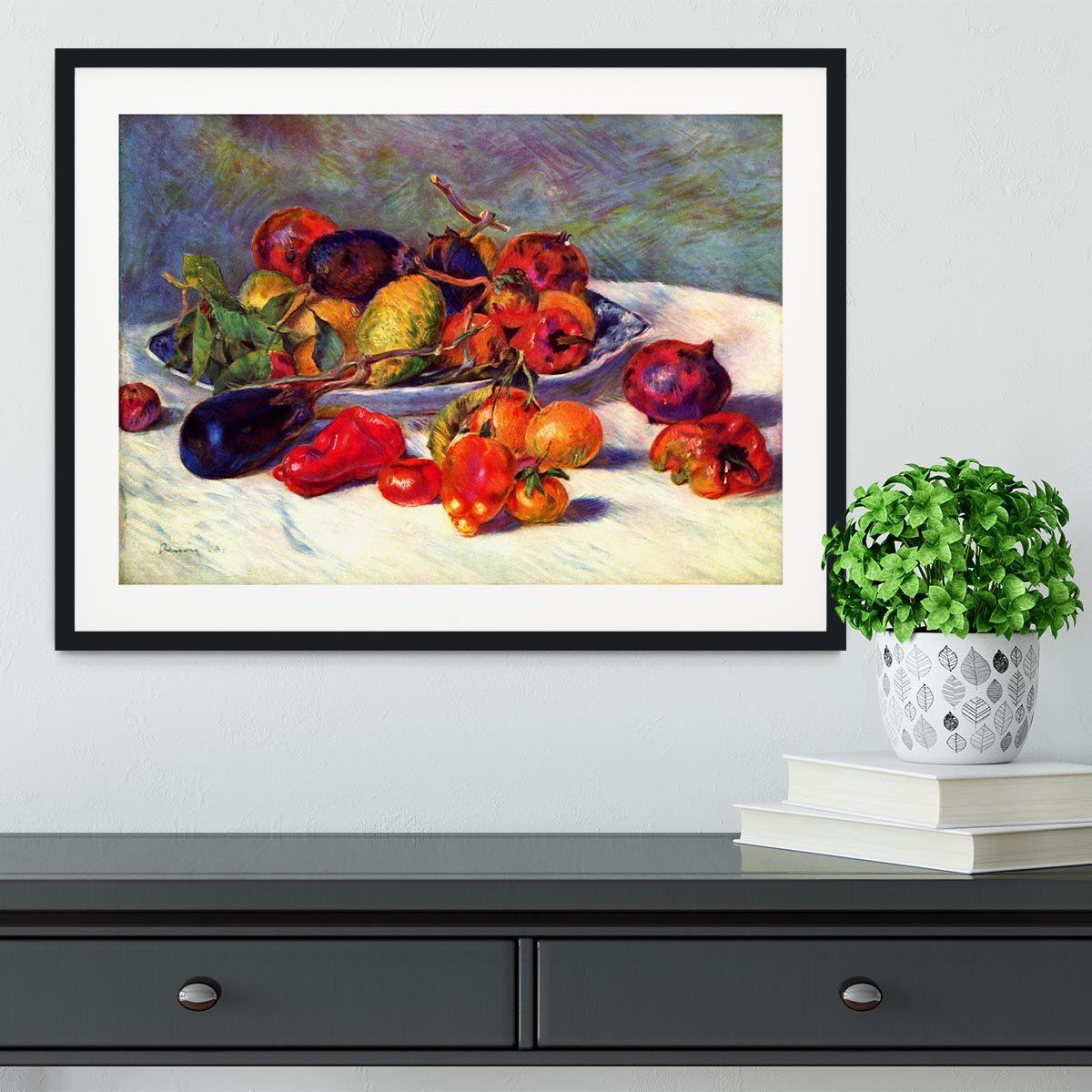 Still life with tropical fruits by Renoir Framed Print - Canvas Art Rocks - 1