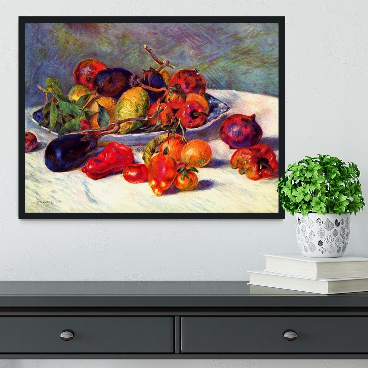 Still life with tropical fruits by Renoir Framed Print - Canvas Art Rocks - 2