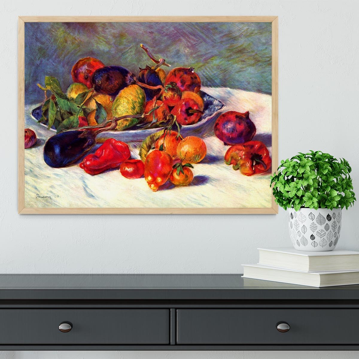 Still life with tropical fruits by Renoir Framed Print - Canvas Art Rocks - 4