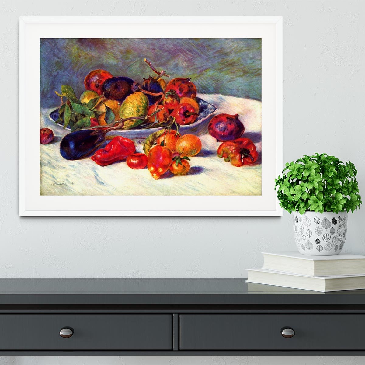 Still life with tropical fruits by Renoir Framed Print - Canvas Art Rocks - 5