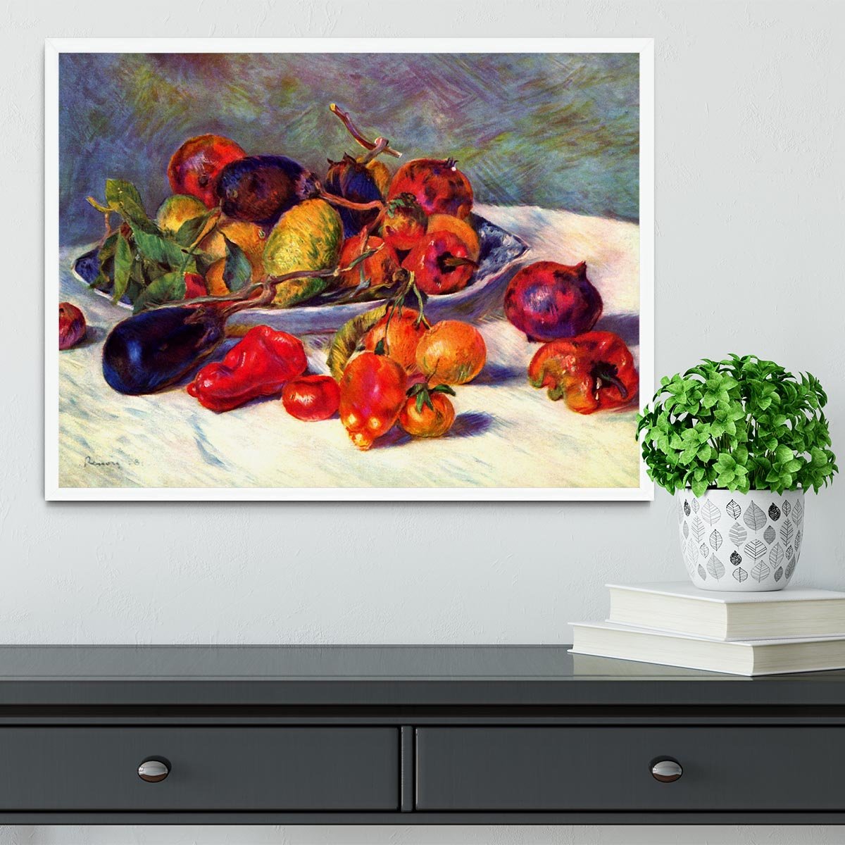 Still life with tropical fruits by Renoir Framed Print - Canvas Art Rocks -6