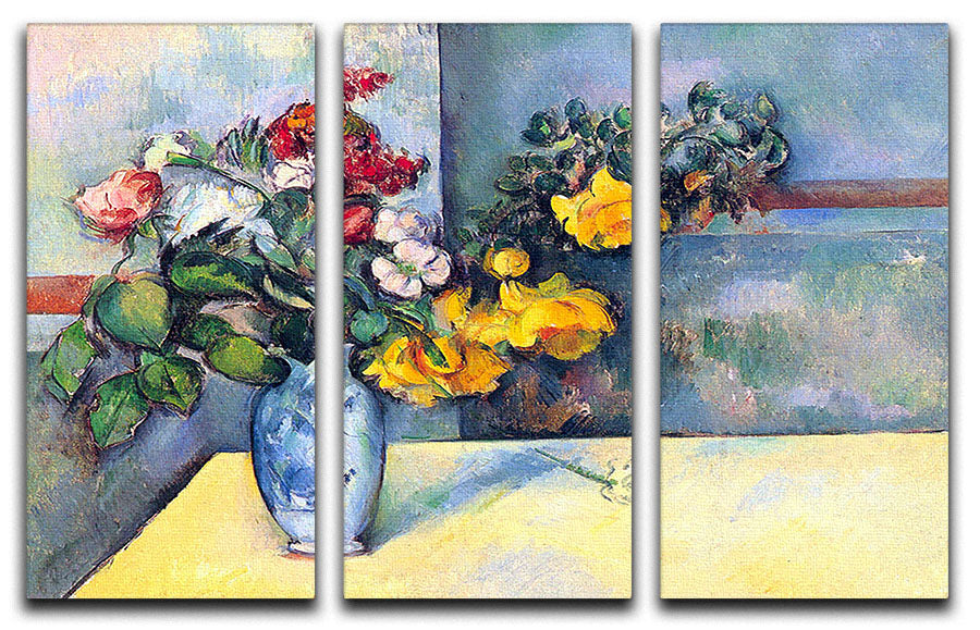 Still lifes flowers in a vase by Cezanne 3 Split Panel Canvas Print - Canvas Art Rocks - 1