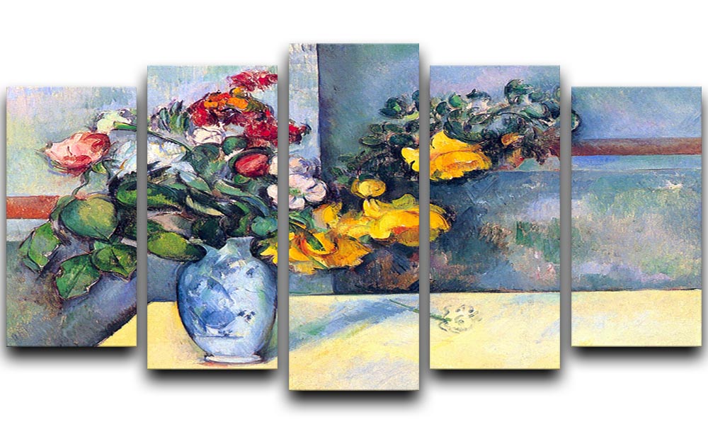 Still lifes flowers in a vase by Cezanne 5 Split Panel Canvas - Canvas Art Rocks - 1