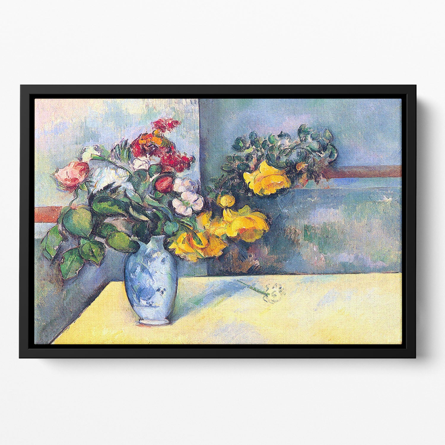 Still lifes flowers in a vase by Cezanne Floating Framed Canvas - Canvas Art Rocks - 2