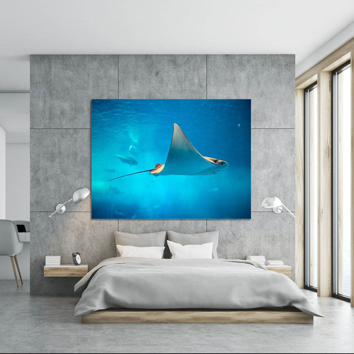 Stingray in the aquarium Canvas Print or Poster