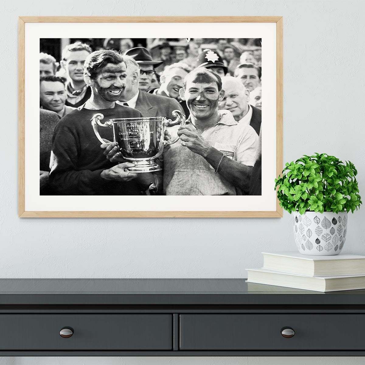 Stirling Moss and his Vanwall team mate Tony Brooks Framed Print - Canvas Art Rocks - 3