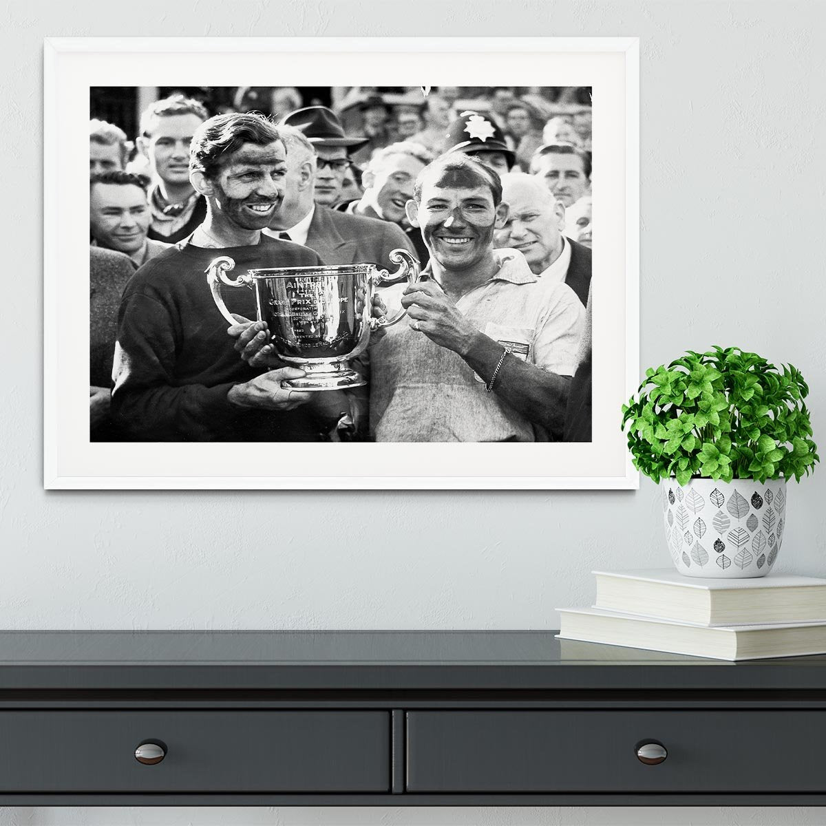Stirling Moss and his Vanwall team mate Tony Brooks Framed Print - Canvas Art Rocks - 5