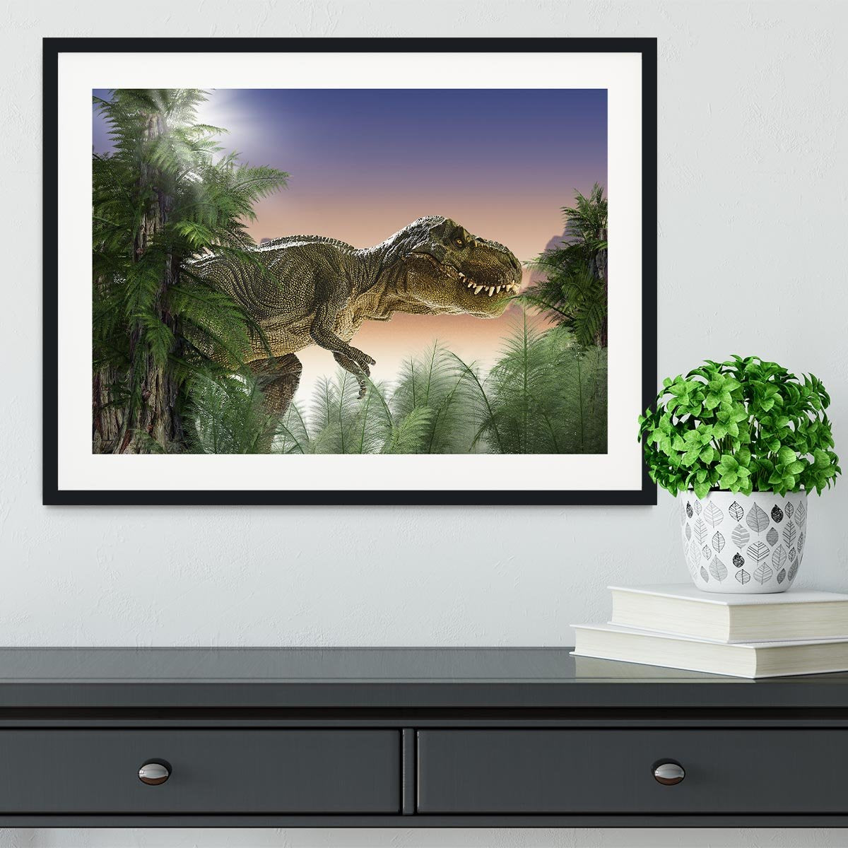 Stock Photo dinosaur Framed Print - Canvas Art Rocks - 1