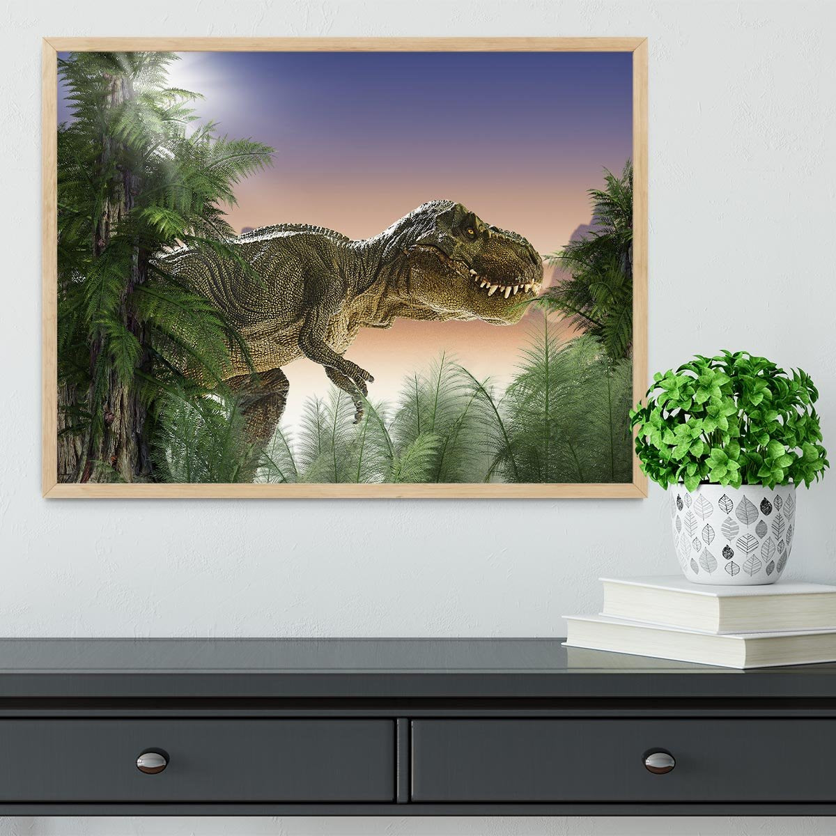 Stock Photo dinosaur Framed Print - Canvas Art Rocks - 4
