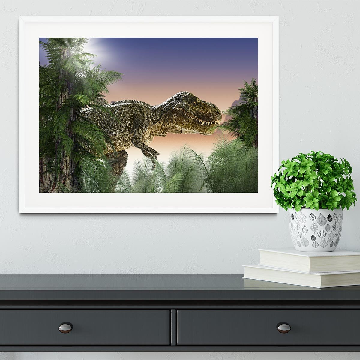 Stock Photo dinosaur Framed Print - Canvas Art Rocks - 5