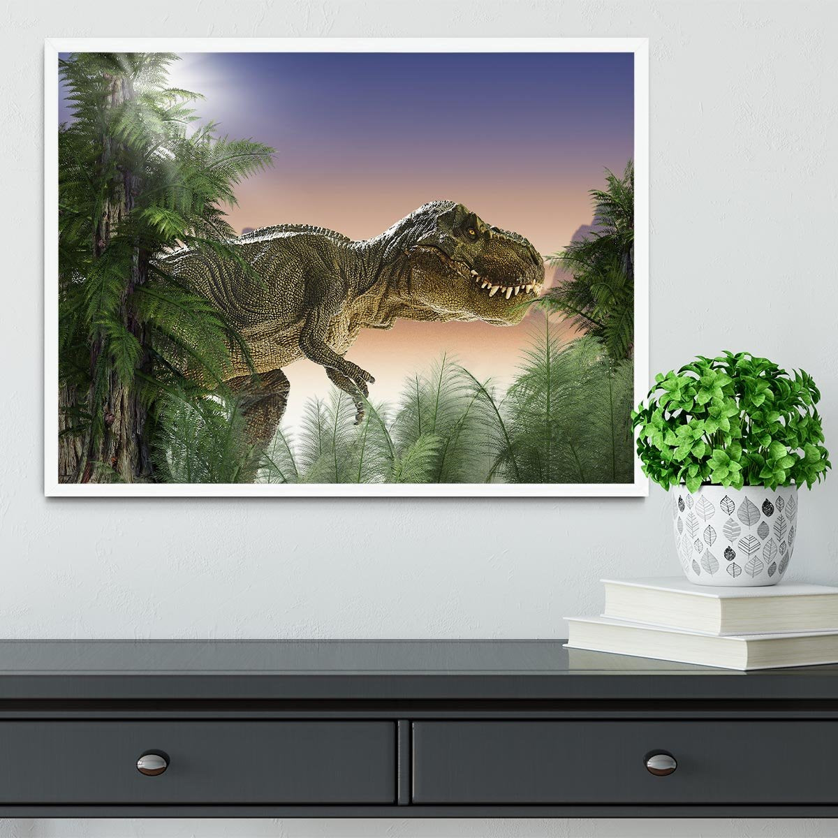 Stock Photo dinosaur Framed Print - Canvas Art Rocks -6