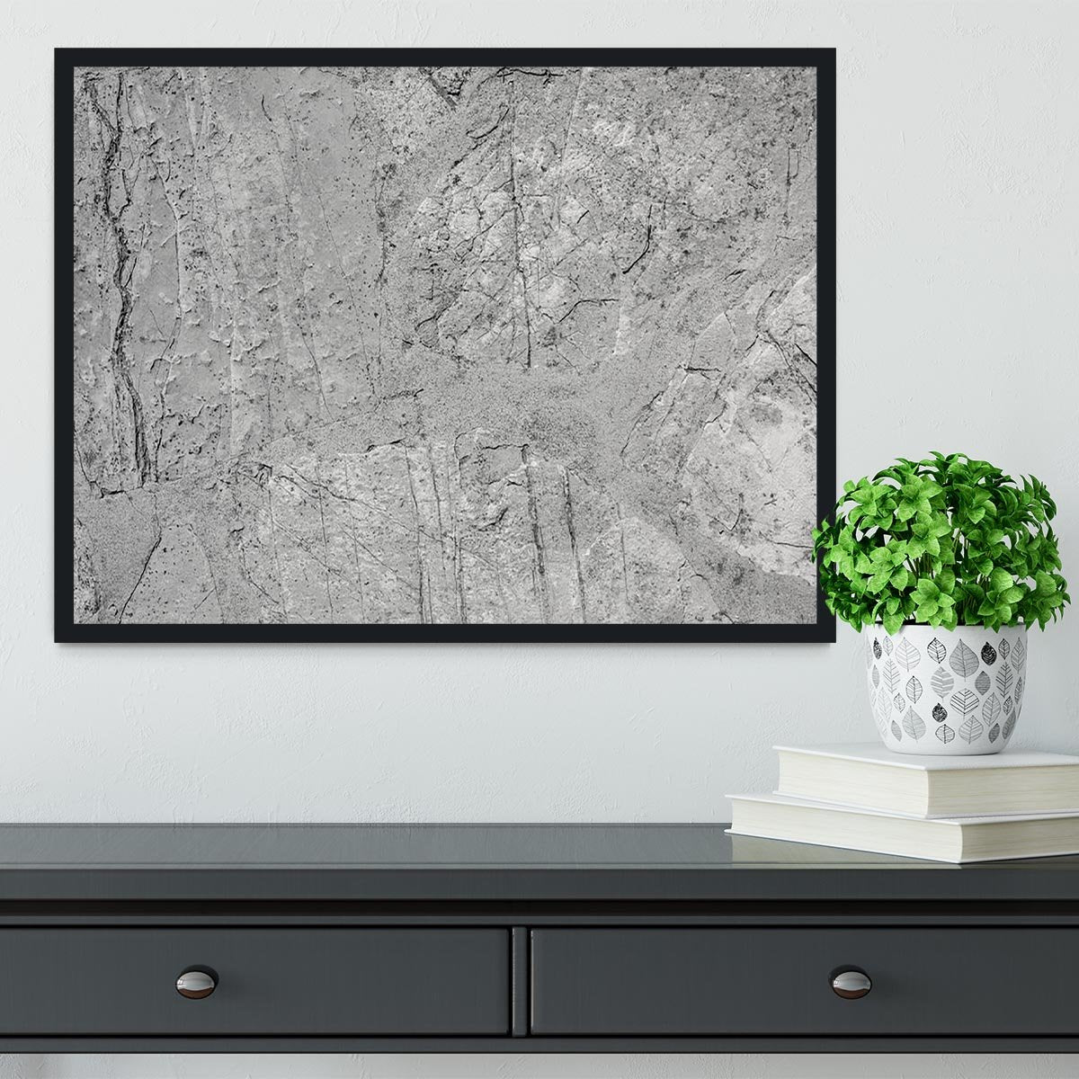Stone concrete floor Framed Print - Canvas Art Rocks - 2