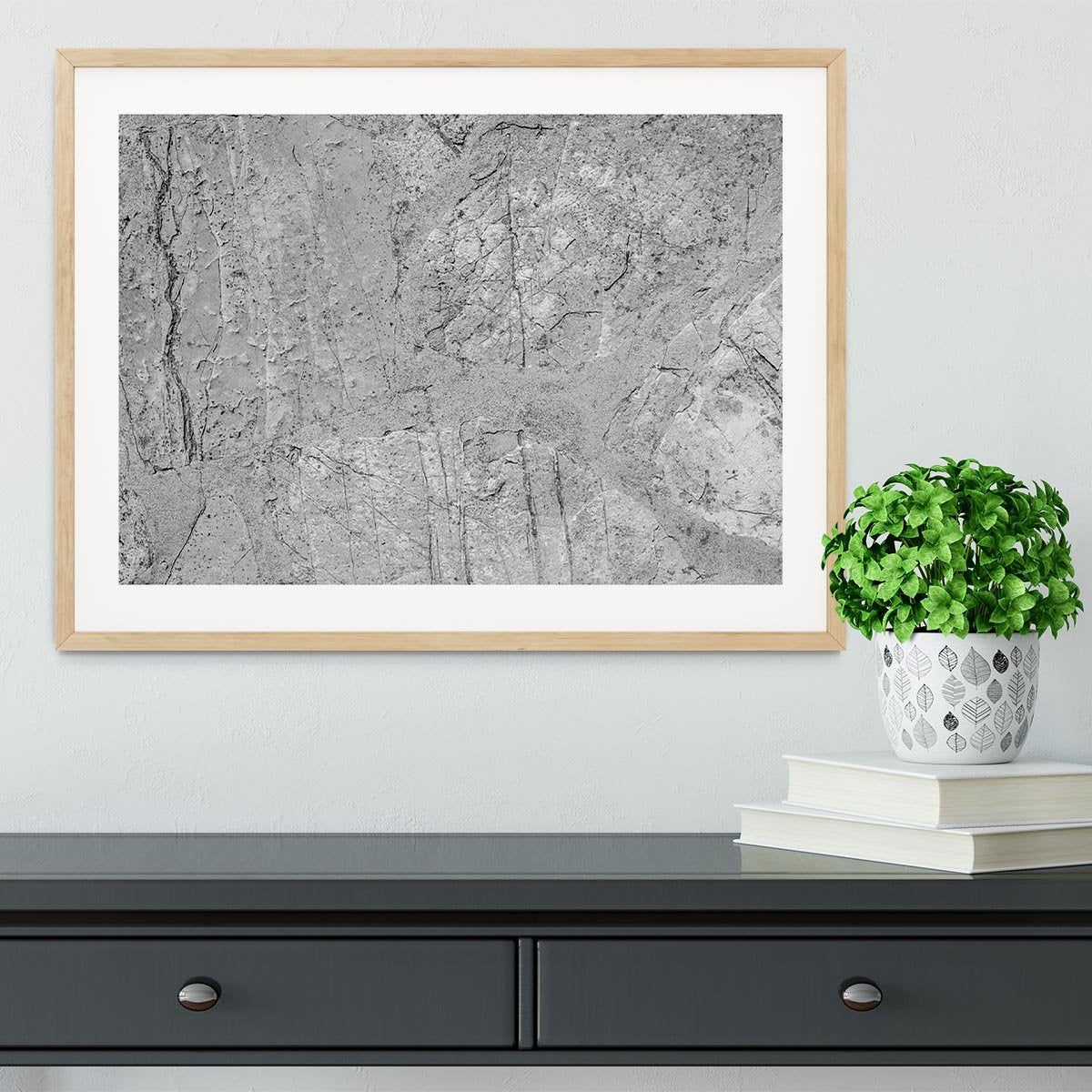 Stone concrete floor Framed Print - Canvas Art Rocks - 3