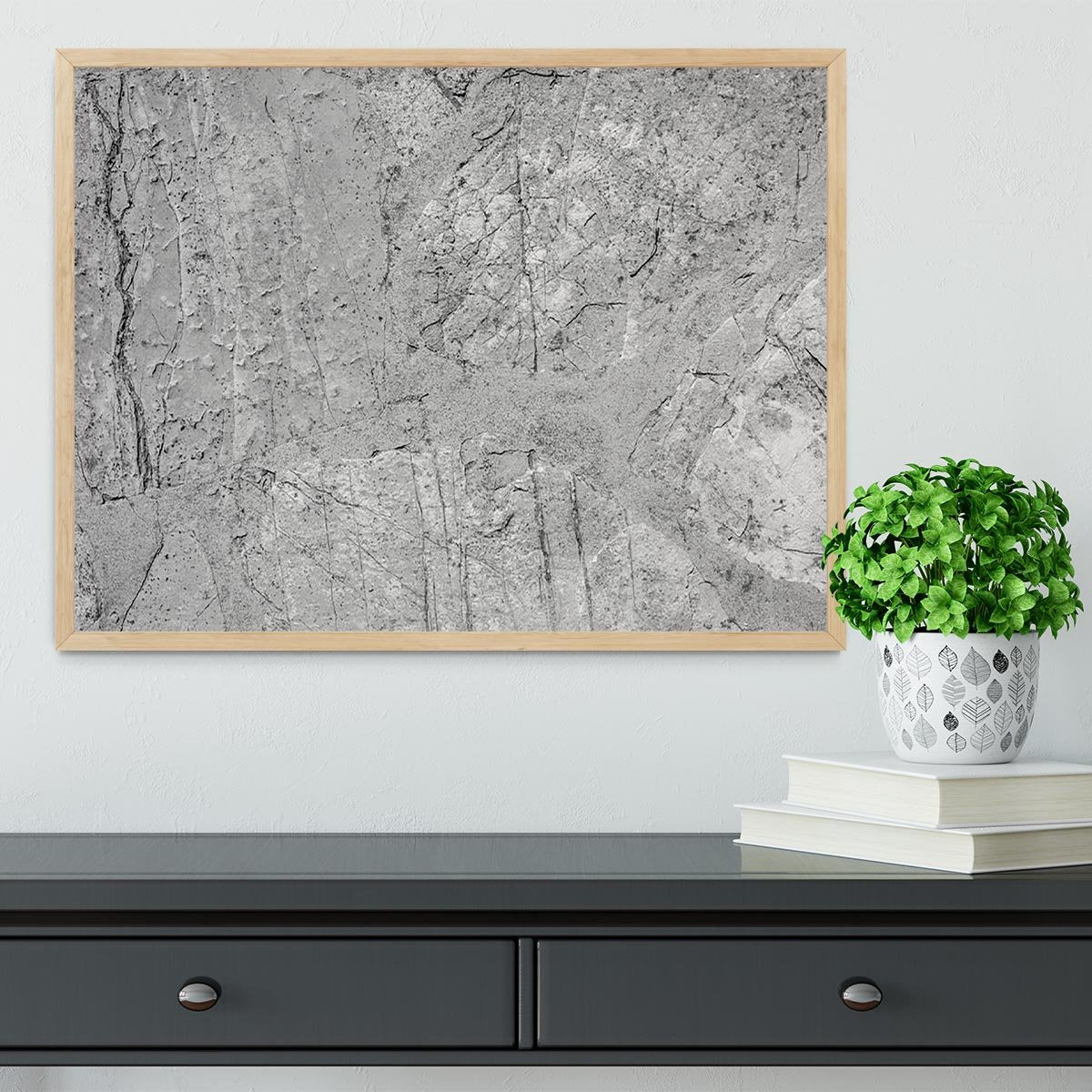 Stone concrete floor Framed Print - Canvas Art Rocks - 4