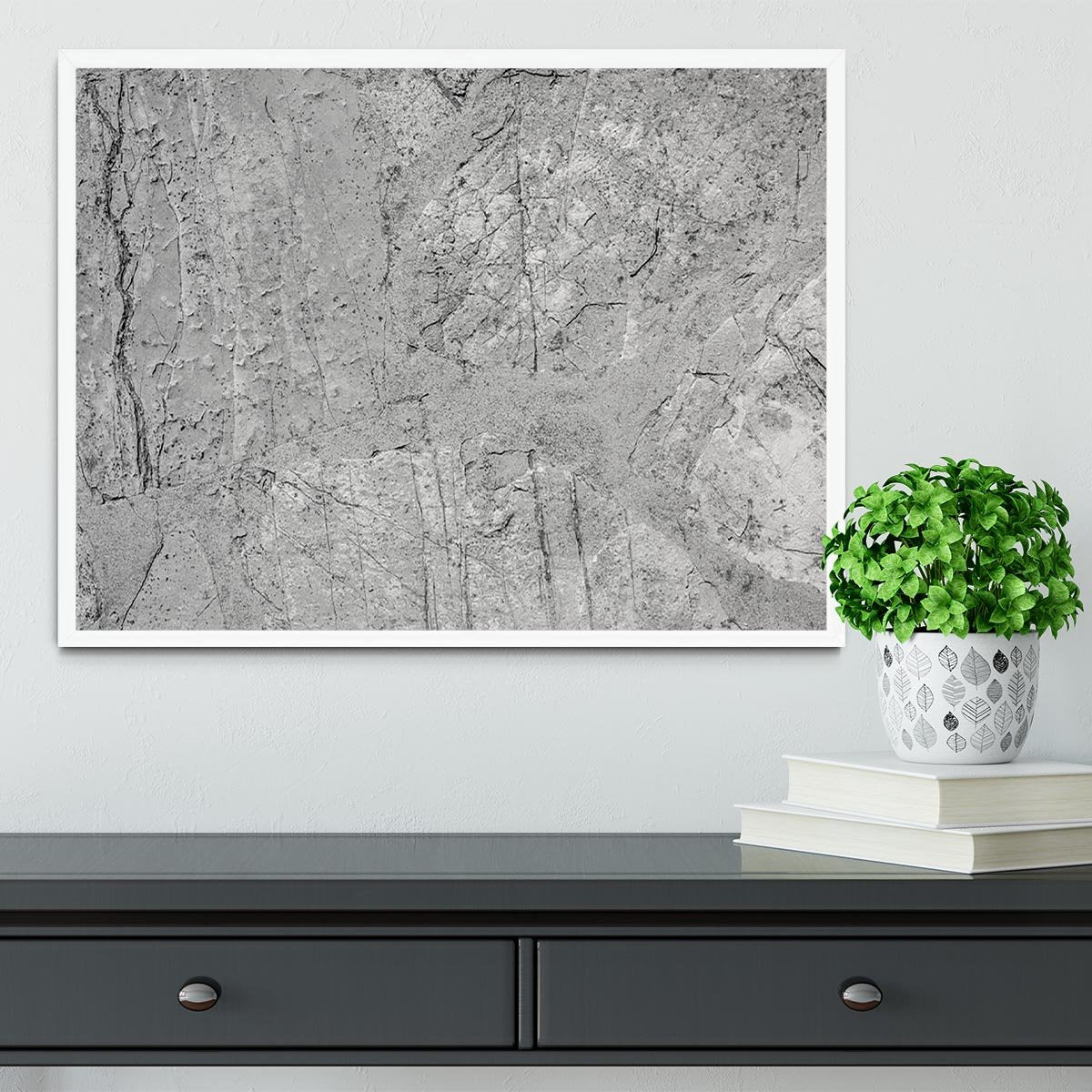 Stone concrete floor Framed Print - Canvas Art Rocks -6