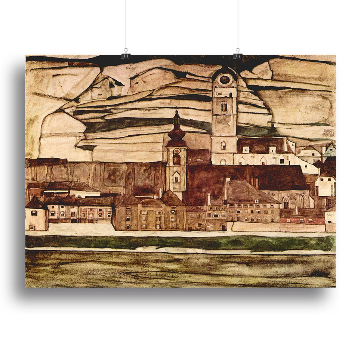 Stone on the Danube II by Egon Schiele Canvas Print or Poster