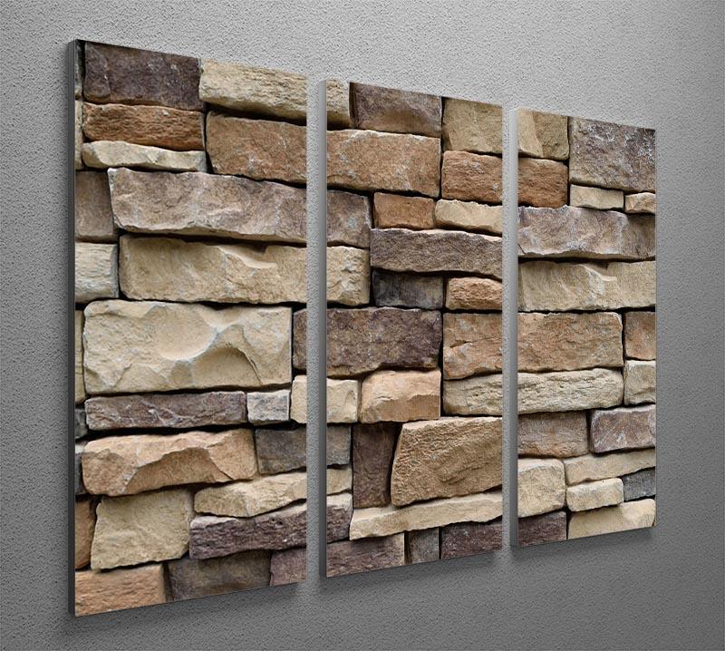 Stone wall texture 3 Split Panel Canvas Print - Canvas Art Rocks - 2
