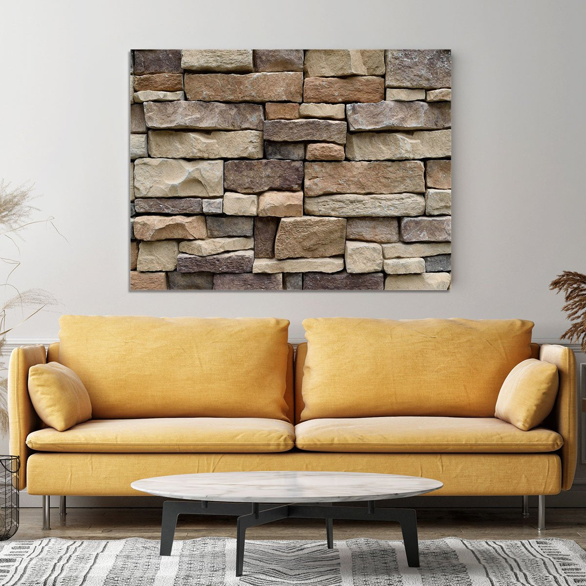 Stone wall texture Canvas Print or Poster