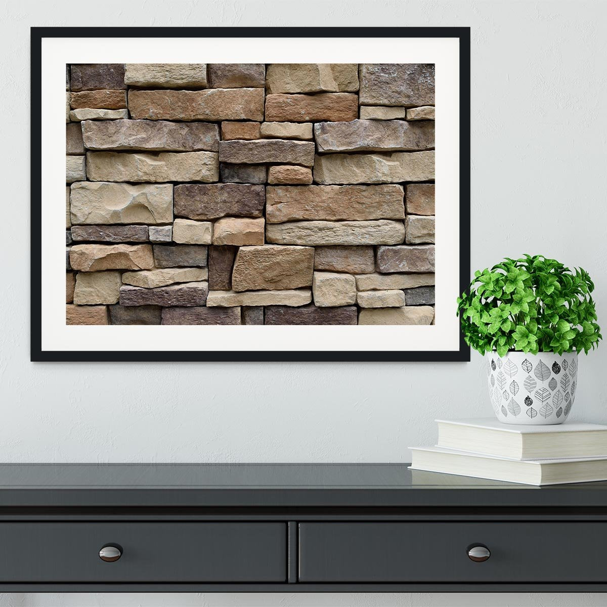 Stone wall texture Framed Print - Canvas Art Rocks - 1