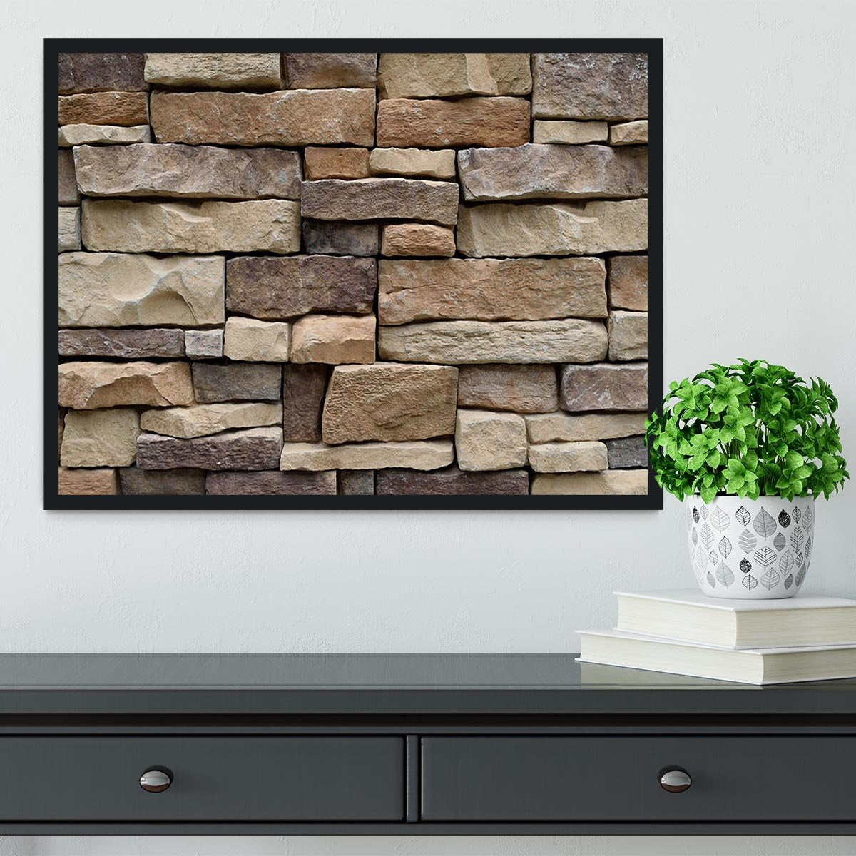 Stone wall texture Framed Print - Canvas Art Rocks - 2