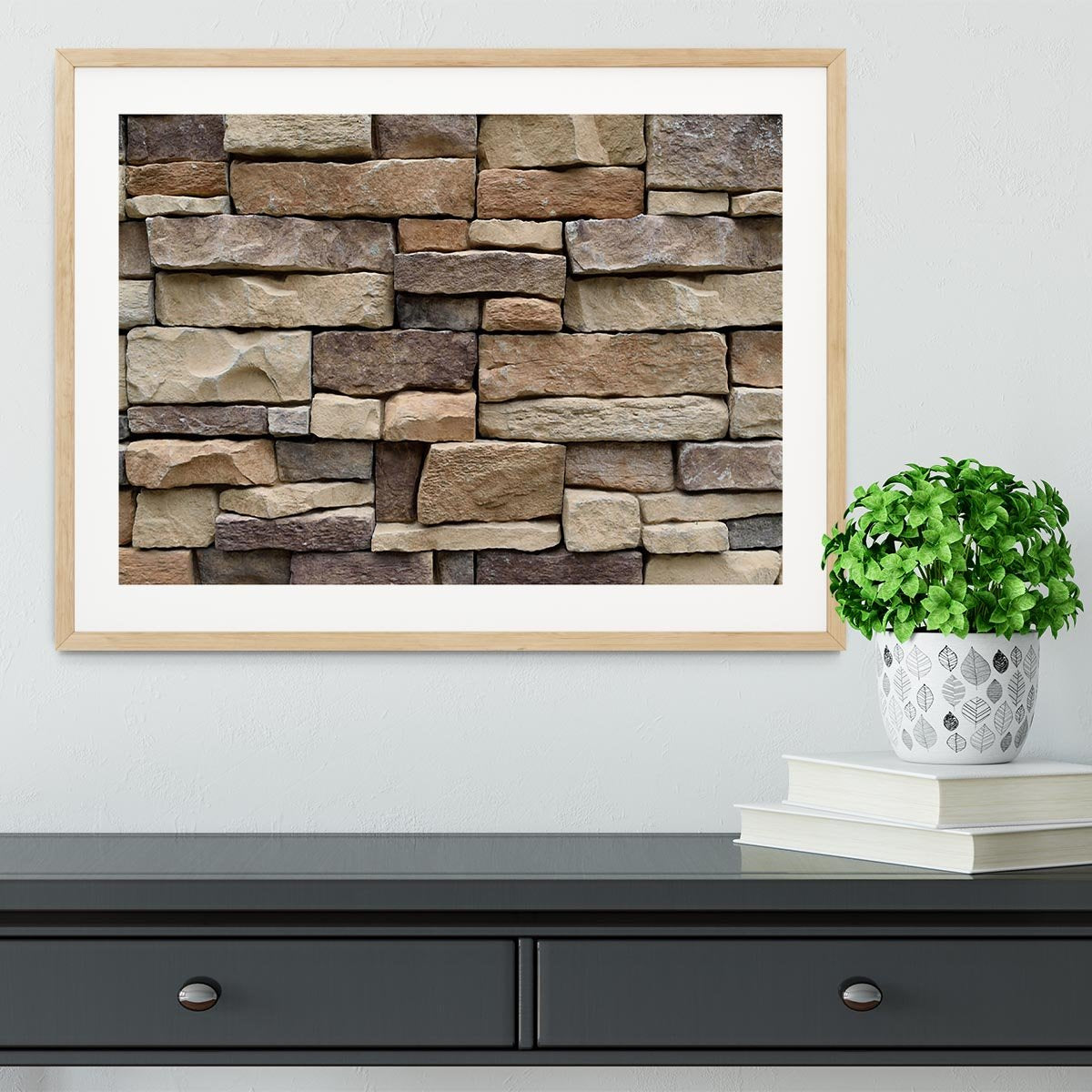 Stone wall texture Framed Print - Canvas Art Rocks - 3