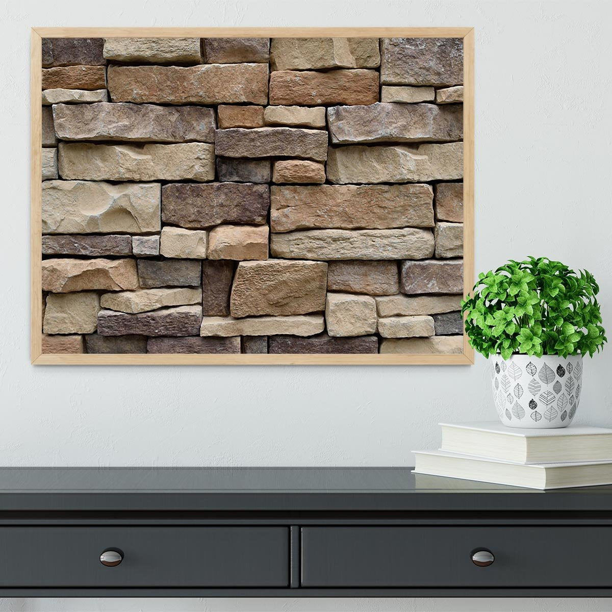 Stone wall texture Framed Print - Canvas Art Rocks - 4