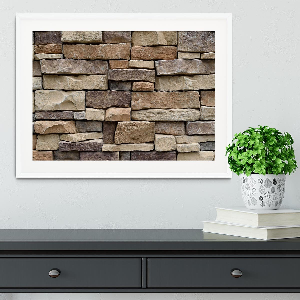 Stone wall texture Framed Print - Canvas Art Rocks - 5