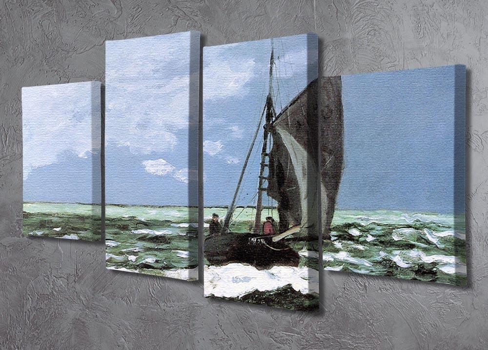 Storm by Monet 4 Split Panel Canvas - Canvas Art Rocks - 2