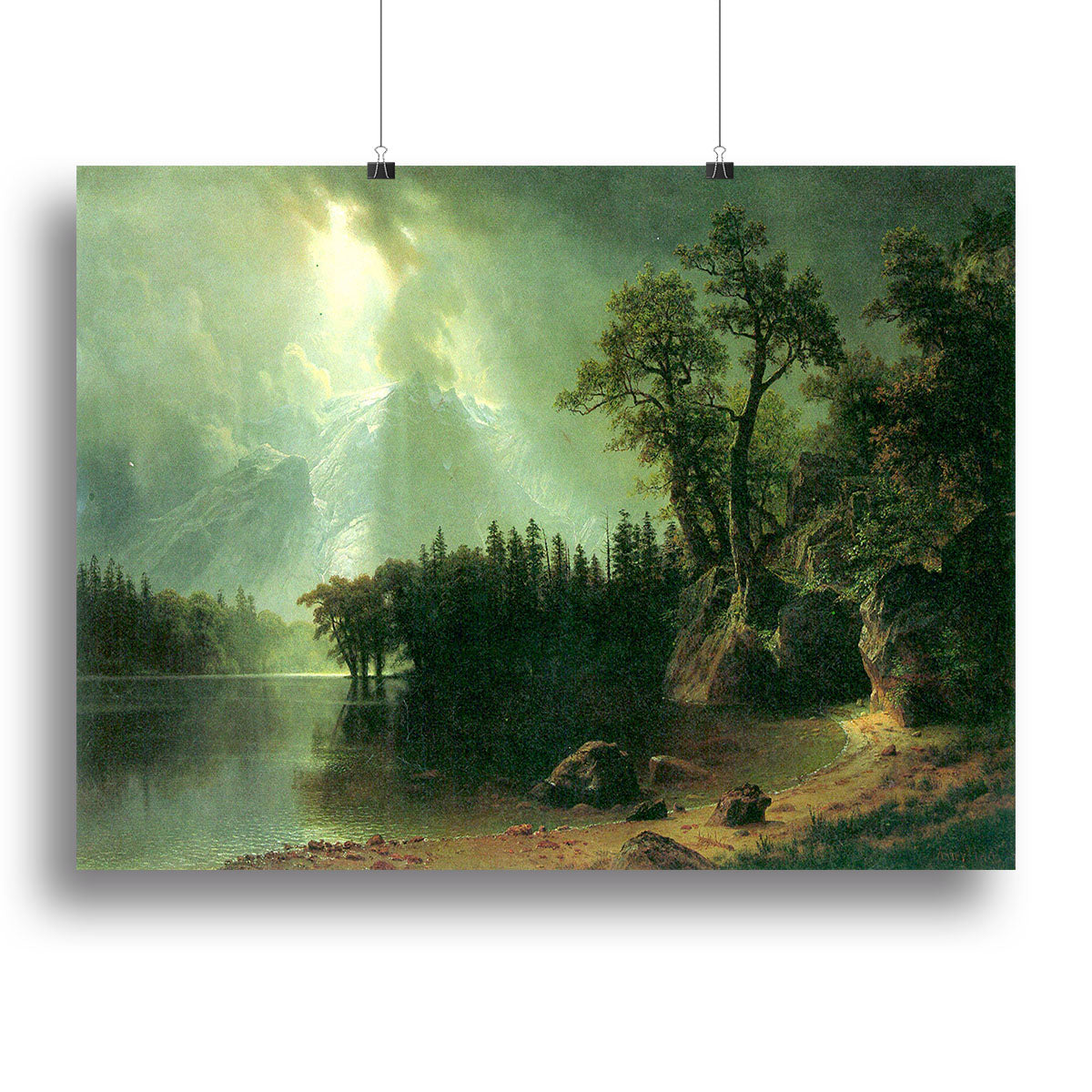 Storm over the Sierra Nevada by Bierstadt Canvas Print or Poster - Canvas Art Rocks - 2