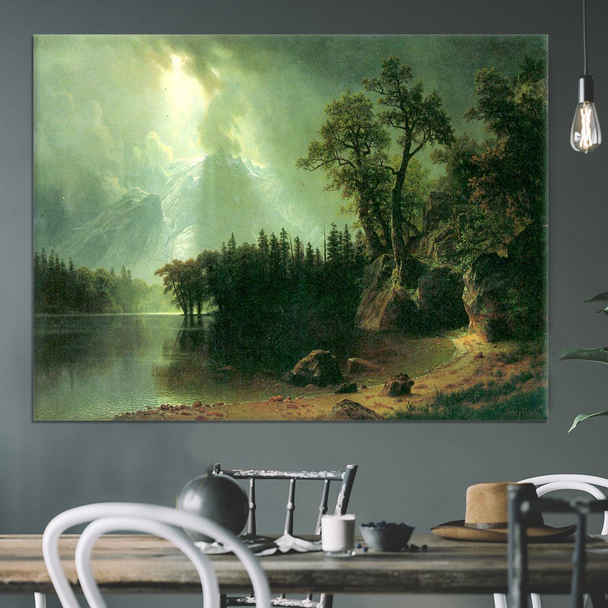 Storm over the Sierra Nevada by Bierstadt Canvas Print or Poster
