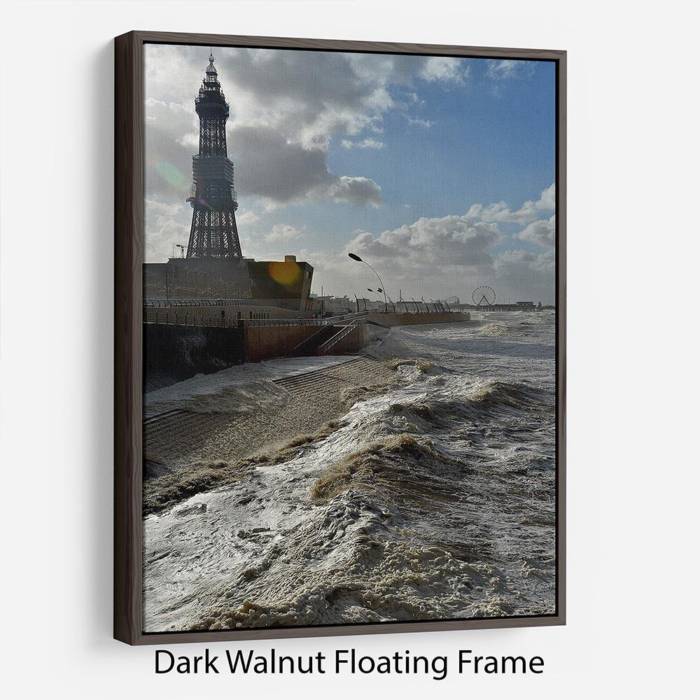 Stormy Blackpool Floating Frame Canvas - Canvas Art Rocks - 5
