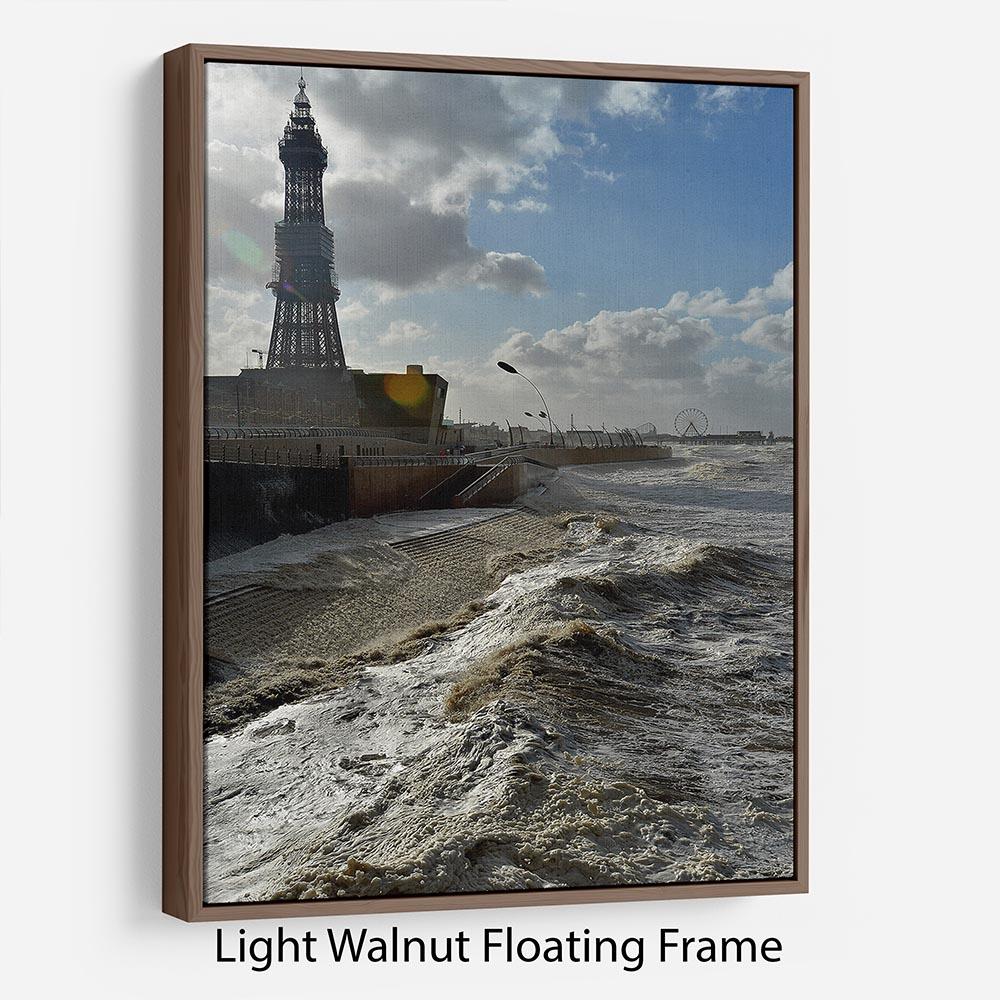 Stormy Blackpool Floating Frame Canvas - Canvas Art Rocks 7