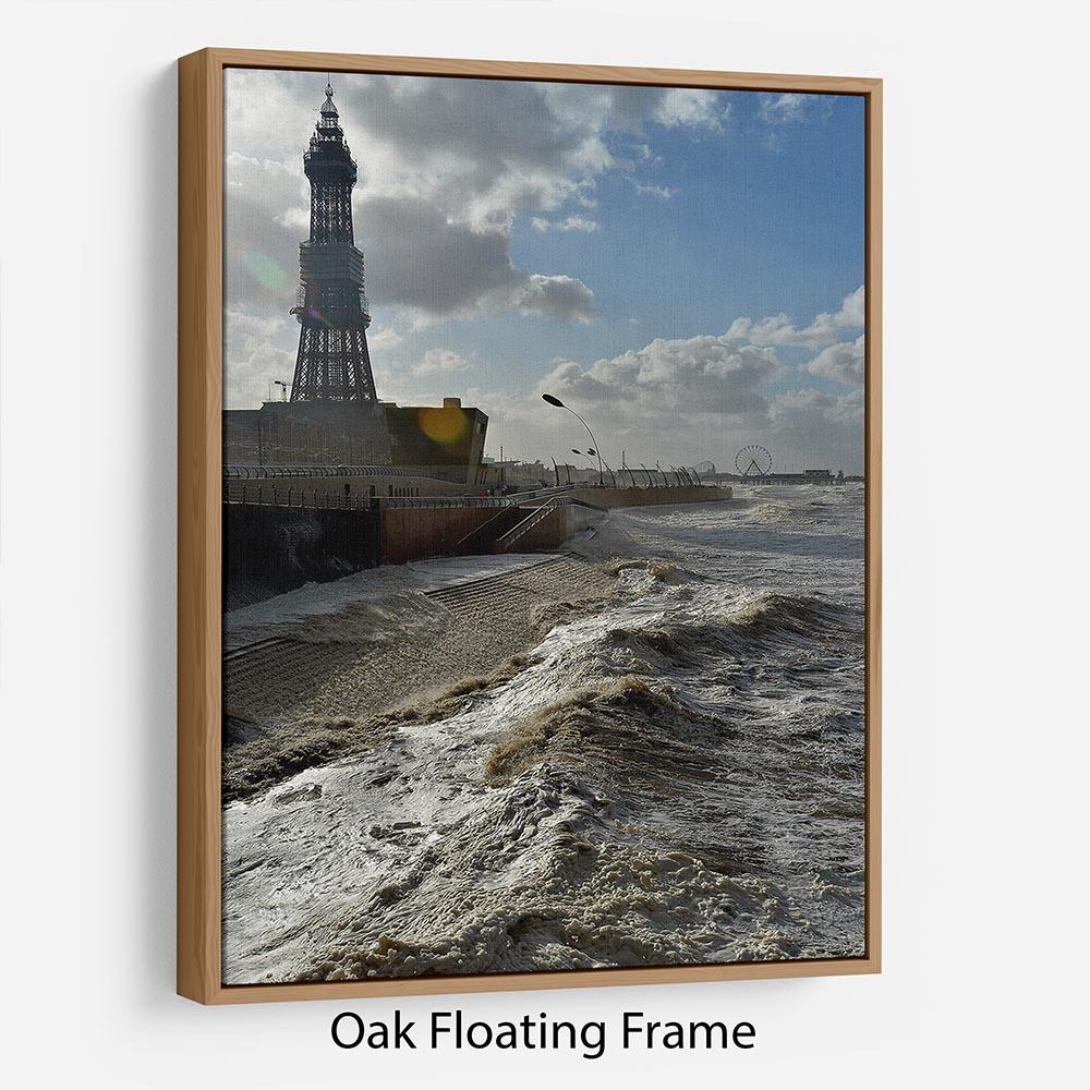 Stormy Blackpool Floating Frame Canvas - Canvas Art Rocks - 9
