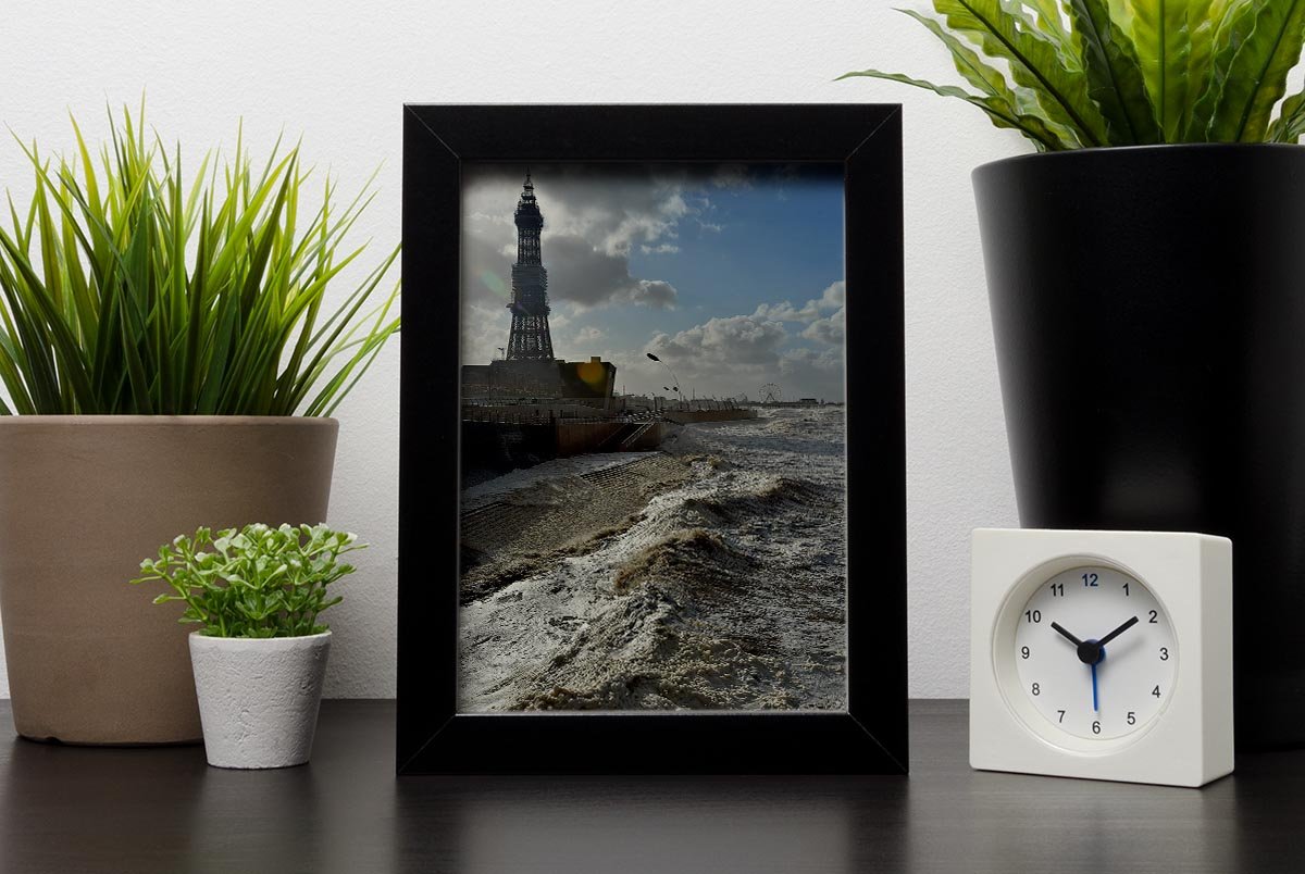 Stormy Blackpool Framed Print - Canvas Art Rocks - 2