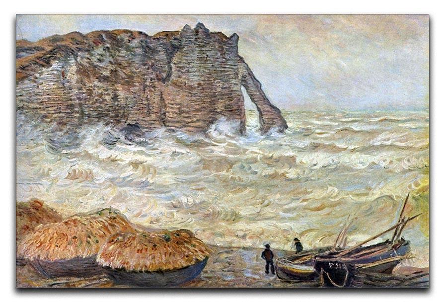 Stormy Sea La Porte d'Aval by Monet Canvas Print & Poster  - Canvas Art Rocks - 1