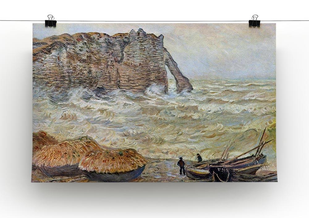 Stormy Sea La Porte d'Aval by Monet Canvas Print & Poster - Canvas Art Rocks - 2
