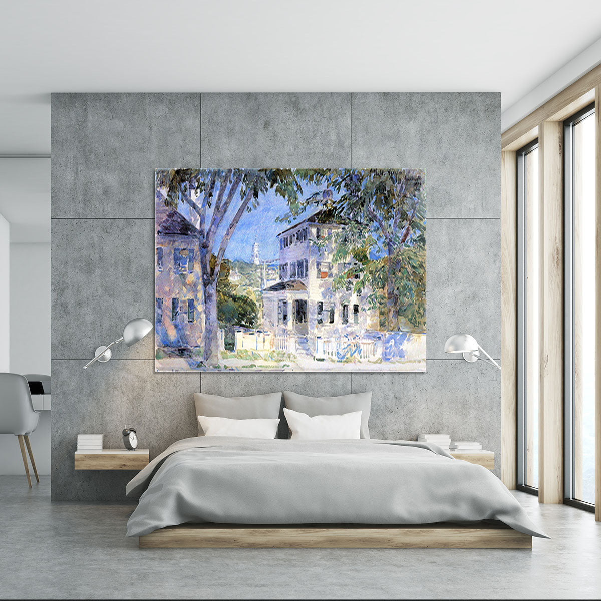 Street in Portsmouth by Hassam Canvas Print or Poster - Canvas Art Rocks - 5